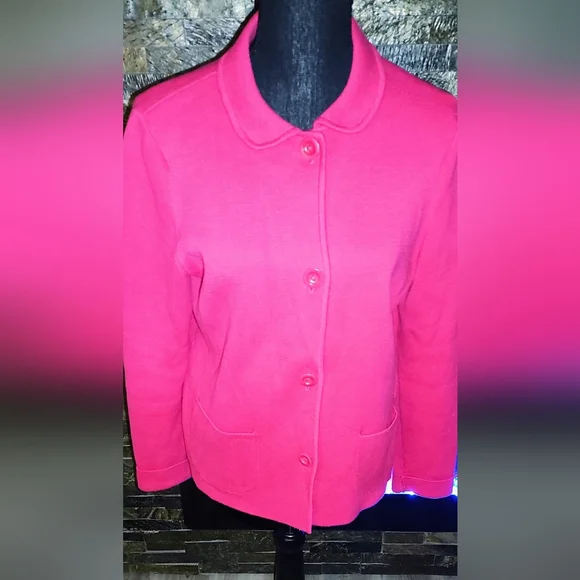 Women's Red Cardigan Jacket Size M - Picture 4 of 6